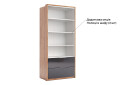 Фото 6 - Шафа MiroMark Луна 2-дверна з 2 шухлядами без дзеркал 95 см, Лава / Дуб крафт серія Н