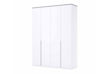 Фото Шкаф MiroMark Бартон 4-дверный 181 см без зеркал, супер мат белый серия Н