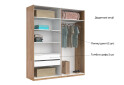 Фото 11 - Шафа MiroMark Луна 4-дверна з дзеркалами 184 см Лава/Дуб Крафт, серія Н