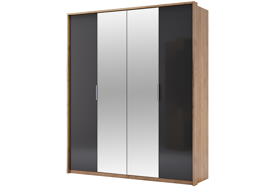 Фото Шафа MiroMark Луна 4-дверна з дзеркалами 184 см Лава/Дуб Крафт, серія Н
