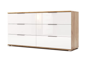 Image Комод MiroMark Асти с 6 ящиками 160 см Дуб крафт/Белый
