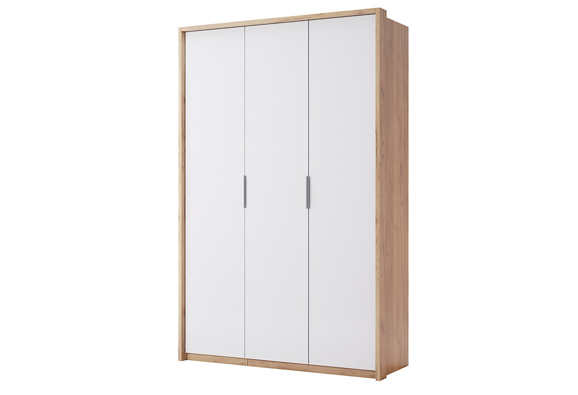Фото Шкаф МироМарк Асти 3-дверный 140 см Дуб крафт/Белый серия Н