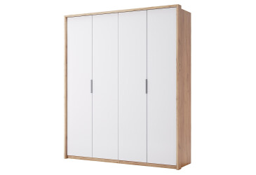 Фото Шкаф МироМарк Асти 4-дверный 184 см Дуб крафт/Белый серия Н