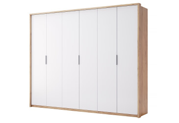 Фото Шкаф МироМарк Асти 6-дверный 274 см Дуб крафт/Белый серия Н