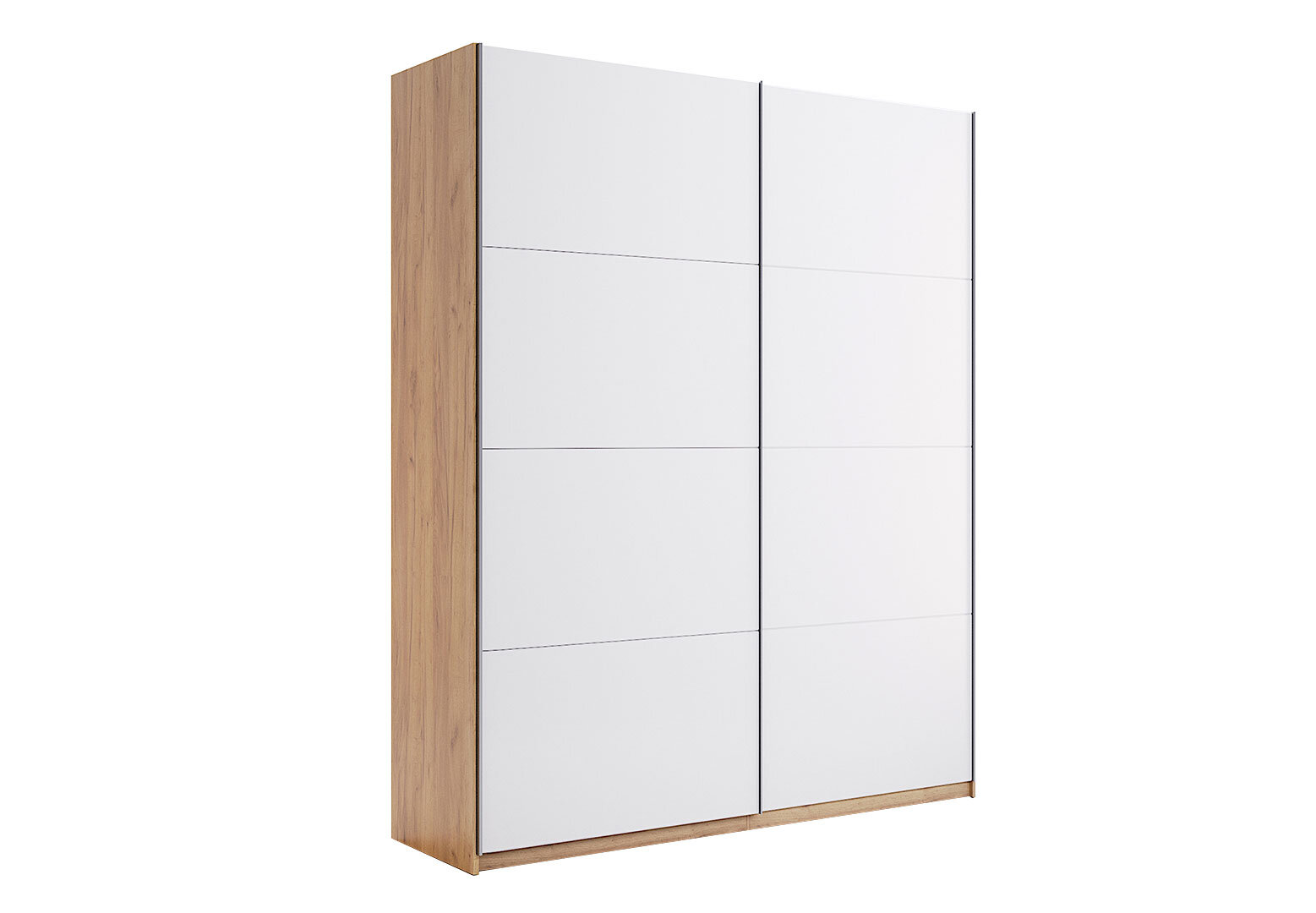 Фото 3 - Шафа-купе MiroMark Асті без дзеркал 2-дверна 150х210 см Дуб крафт/Глянець Білий серія Н