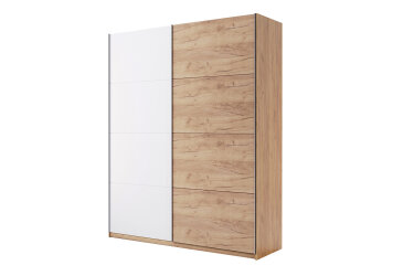 Image Шафа-купе MiroMark Асті 2-дверна 150х210 см фасади Дуб крафт/Білий серія Н