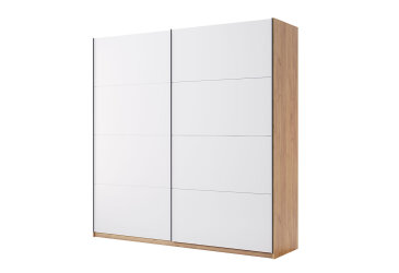 Image Шафа-купе MiroMark Асті 2-дверна 200х210 см Дуб крафт/ Глянець Білий серія Н