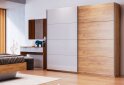 Image 2 - Шкаф-купе МироМарк Асти 2-дверный 200х210 см фасады Дуб крафт/Глянец Белый серия Н