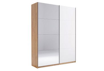 Фото Шкаф-купе МироМарк Асти с зеркалом 2-дверный 200х240 см Глянец Белый серия Н