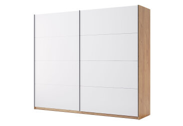 Image Шафа-купе MiroMark Асті 2-дверна 250х210 см Дуб крафт/Глянець Білий серія Н