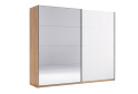 Фото 1 - Шкаф-купе МироМарк Асти с зеркалом 2-дверный 250х210 см Дуб крафт/Глянец Белый серия Н