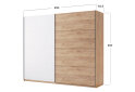 Image 6 - Шафа-купе MiroMark Асті 2-дверна 250х210 см фасади Дуб крафт/Глянець Білий серія Н