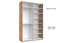 Фото 9 - Шафа-купе MiroMark Луна 2-дверна із дзеркалом 150х240 см Дуб Крафт/Мат Лава, серія Н