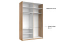 Фото 10 - Шафа-купе MiroMark Луна 2-дверна із дзеркалом 150х240 см Дуб Крафт/Мат Лава, серія Н