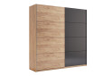 Фото 3 - Шафа-купе MiroMark Луна 2-дверна 200х210 см фасади Лава/Дуб Крафт, серія Н