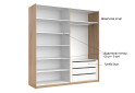 Фото 13 - Шафа-купе MiroMark Луна 2-дверна 200х210 см фасади Лава/Дуб Крафт, серія Н