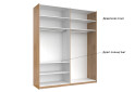 Фото 18 - Шкаф-купе МироМарк Луна 2-дверный 200х240 см фасады Дуб Крафт/Мат Лава, серия Н