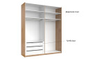Фото 20 - Шкаф-купе МироМарк Луна 2-дверный 200х240 см фасады Дуб Крафт/Мат Лава, серия Н