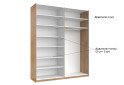 Фото 21 - Шкаф-купе МироМарк Луна 2-дверный 200х240 см фасады Дуб Крафт/Мат Лава, серия Н