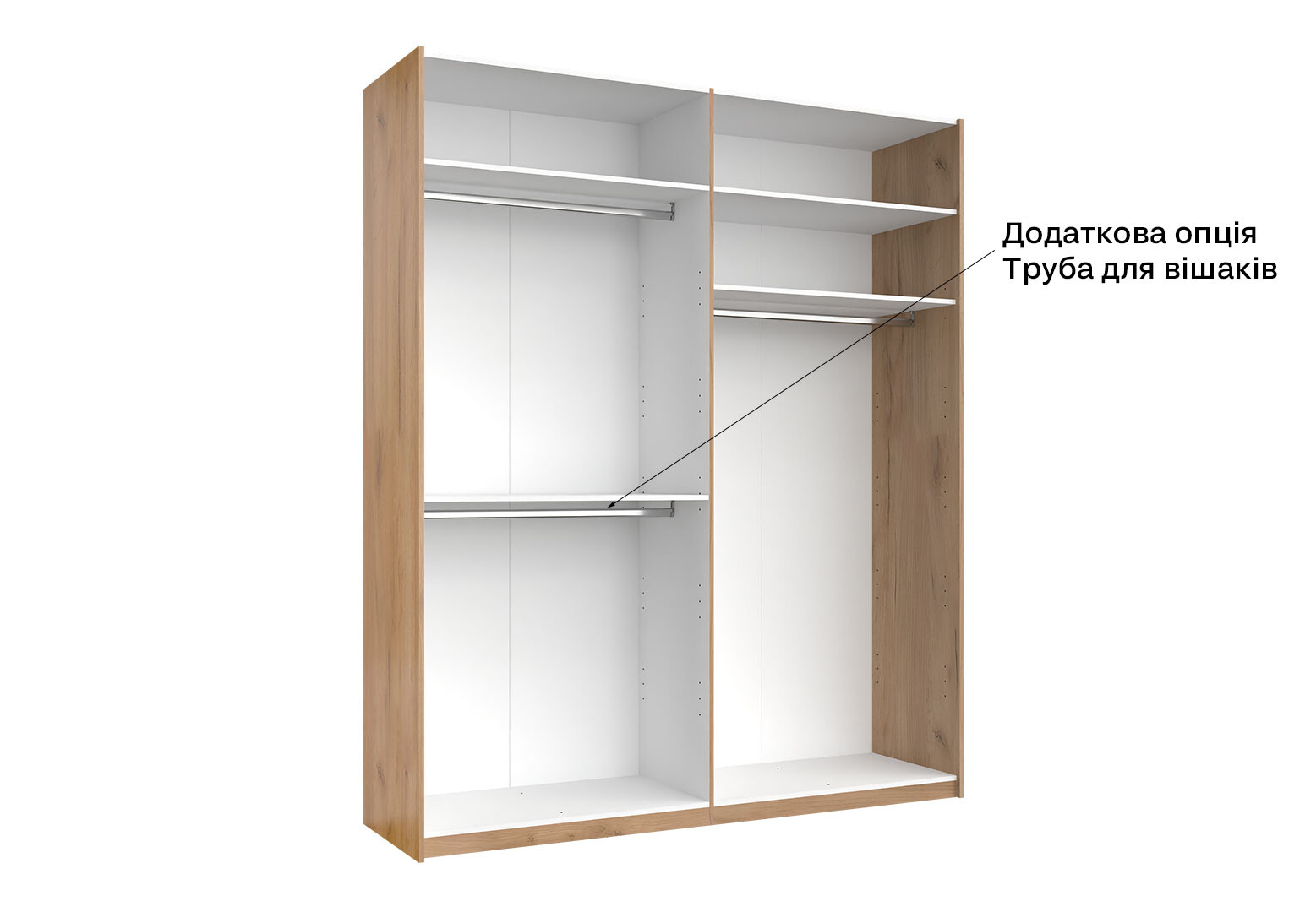 Фото 5 - Шафа-купе MiroMark Луна 2-дверна із дзеркалом 200х240 см фасад Лава, серія Н