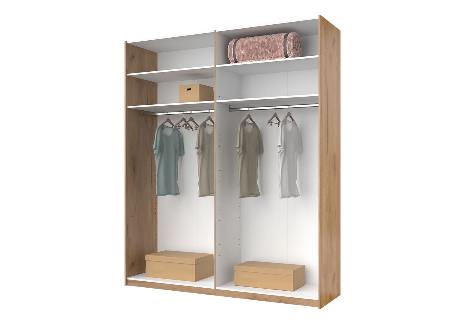 Фото 3 - Шафа-купе MiroMark Луна 2-дверна із дзеркалом 200х240 см фасад Лава, серія Н