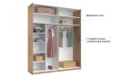 Фото 9 - Шафа-купе MiroMark Луна 2-дверна із дзеркалом 200х240 см фасад Лава, серія Н