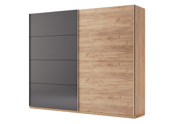 Фото Шкаф-купе МироМарк Луна 2-дверный 250х210 см фасады Лава/Дуб Крафт, серия Н