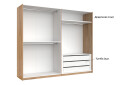 Фото 20 - Шафа-купе MiroMark Луна 2-дверна 250х210 см фасади Лава/Дуб Крафт, серія Н