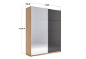 Фото 3 - Шкаф-купе МироМарк Луна 2-дверный с зеркалом 150х210 см фасады Лава, серия Н