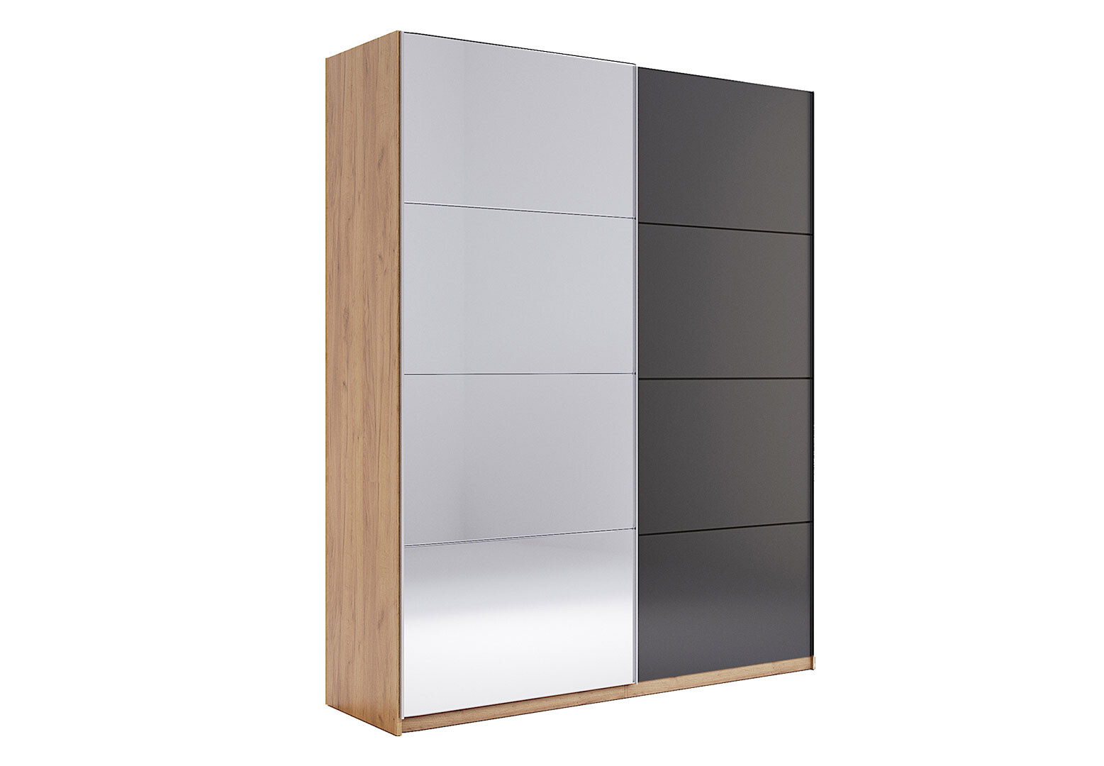 Фото 1 - Шкаф-купе МироМарк Луна 2-дверный с зеркалом 150х210 см фасады Лава, серия Н