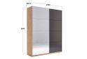 Фото 21 - Шафа-купе MiroMark Луна 2-дверна із дзеркалом 200х240 см фасад Лава, серія Н