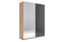 Фото 1 - Шафа-купе MiroMark Луна 2-дверна із дзеркалом 200х240 см фасад Лава, серія Н