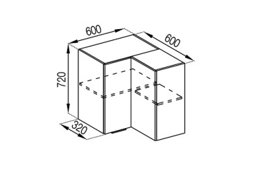 Фото В 60x60 кут прямий Аліса Світ Меблів