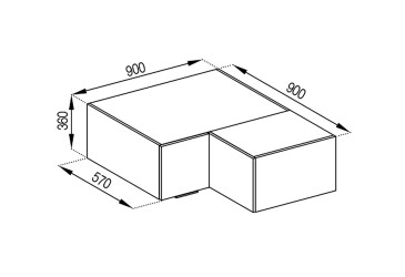 Фото А 90x90 кут прямий (570) Аліса Лак Світ Меблів