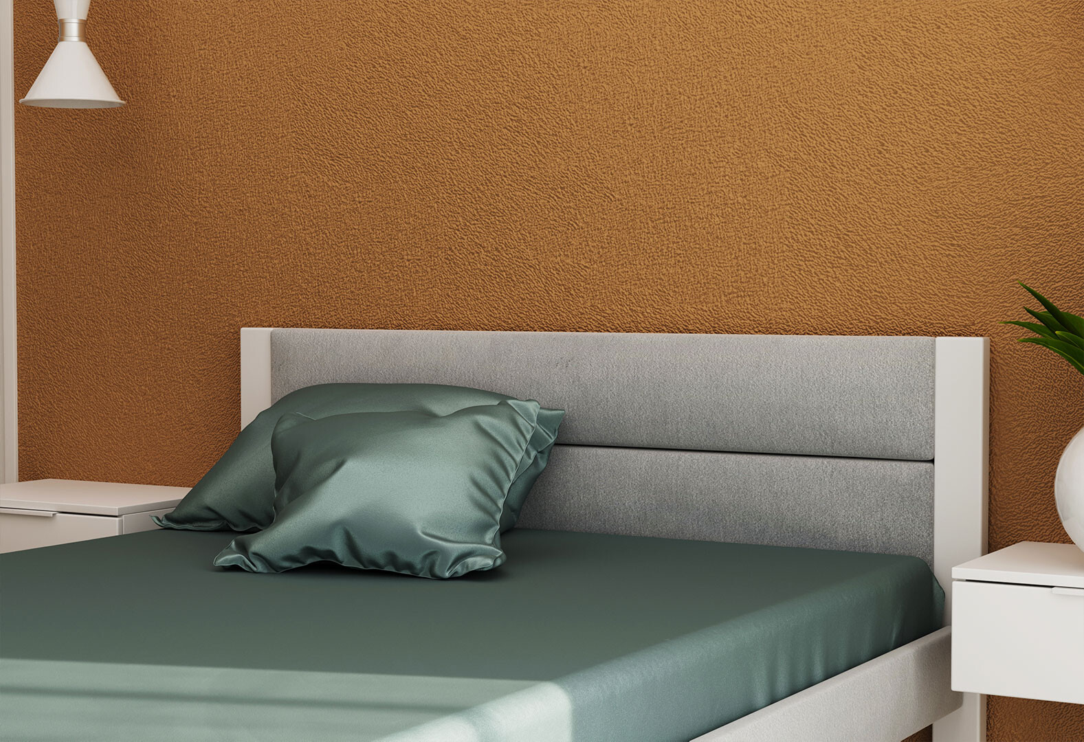 Фото 6 - Кровать Arbor Drev Лофт с матрасом София Нью 140х200 см сосна / белый, ткань серая Лагуна 42