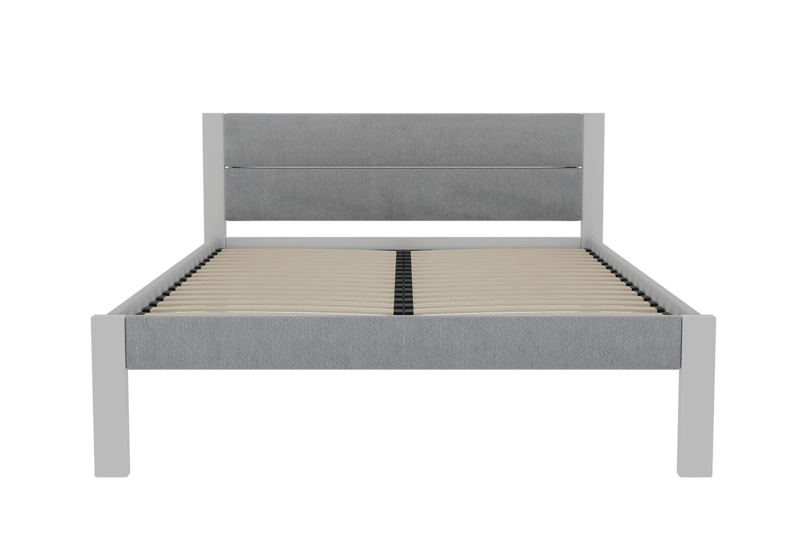 Фото 4 - Кровать Arbor Drev Лофт с матрасом София Нью 140х200 см сосна / белый, ткань серая Лагуна 42