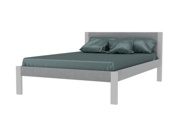 Фото Кровать Arbor Drev Лофт с матрасом София Нью 140х200 см сосна / белый, ткань серая Лагуна 42