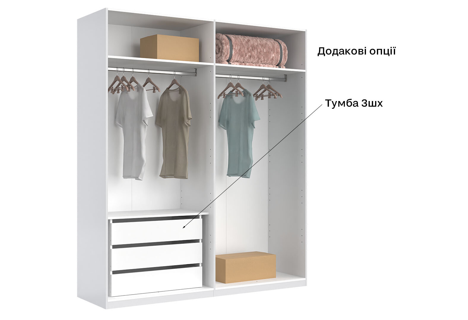 Фото 9 - Шафа MiroMark Фемілі 4-дверна з дзеркалами 179 см Біла, серія Н