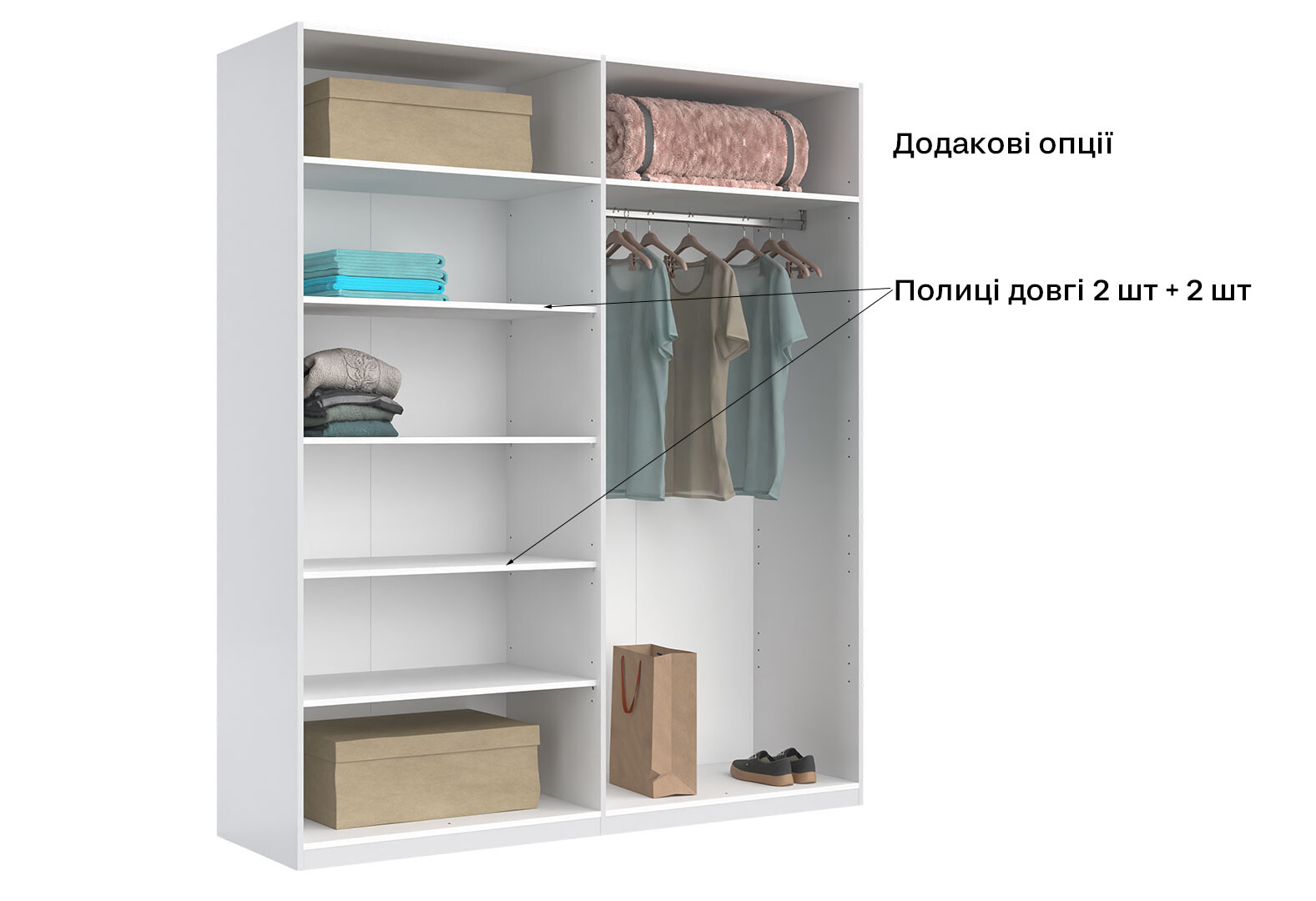 Фото 11 - Шафа MiroMark Фемілі 4-дверна з дзеркалами 179 см Біла, серія Н