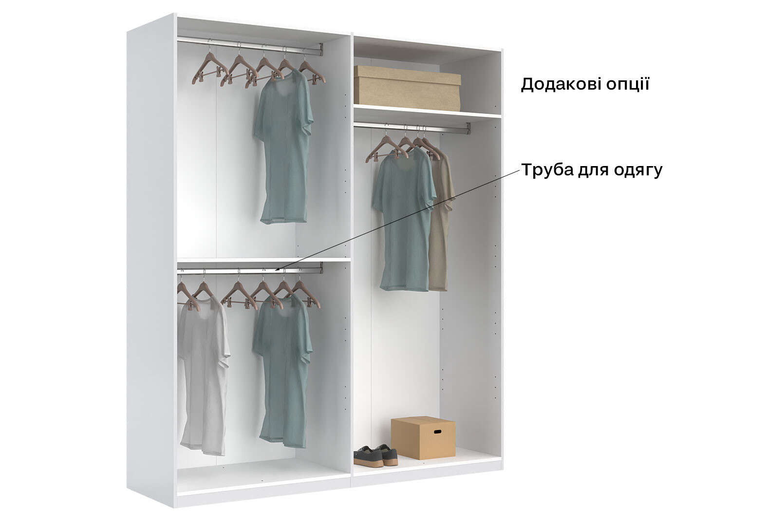 Фото 17 - Шафа MiroMark Фемілі 4-дверна з дзеркалами 179 см Біла, серія Н