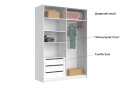 Фото 7 - Шафа-купе MiroMark Фемілі 2-дверна 150х210 см Біла, серія Н