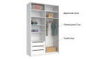 Фото 4 - Шафа-купе MiroMark Фемілі 2-дверна із дзеркалом 150х240 см Біла, серія Н