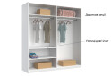 Фото 9 - Шафа-купе MiroMark Фемілі 2-дверна із дзеркалом 200х210 см Біла, серія Н