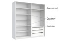 Фото 14 - Шафа-купе MiroMark Фемілі 2-дверна із дзеркалом 200х210 см Біла, серія Н