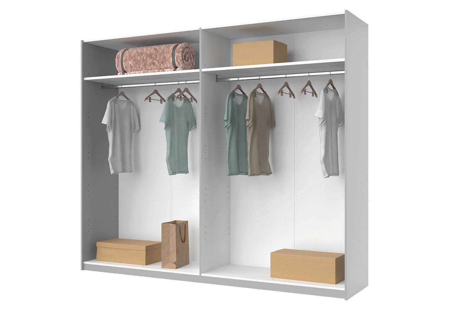 Фото 4 - Шкаф-купе МироМарк Фемили 2-дверный с зеркалом 250х210 см Белый, серия Н