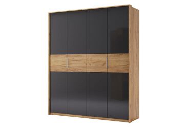 Фото Шкаф МироМарк Рамона 4-дверный 184 см Дуб крафт/Лава, серия Н