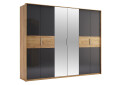 Фото 5 - Шафа MiroMark Рамона 6-дверна з дзеркалом 274 см Дуб крафт/Лава, серія Н