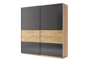 Фото Шкаф-купе МироМарк Рамона 2-дверный 200х210 см Дуб Крафт/Лава, серия Н
