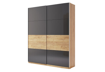 Фото Шкаф-купе МироМарк Рамона 2-дверный 150х210 см Дуб Крафт/Лава, серия Н
