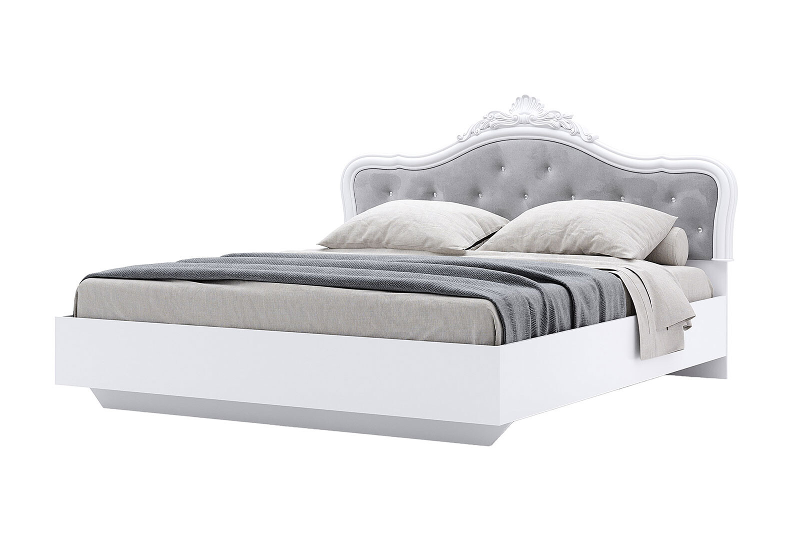 Фото 1 - Кровать MiroMark Луиза с короной (без вклада) 160х200 см, белая